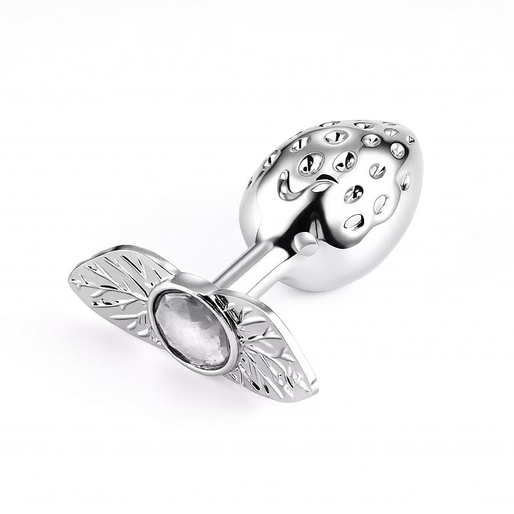 Icy Strawberry · Gemstone Romance – Aluminum Alloy Cooling Silver Anal Plug