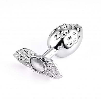 Icy Strawberry · Gemstone Romance – Aluminum Alloy Cooling Silver Anal Plug