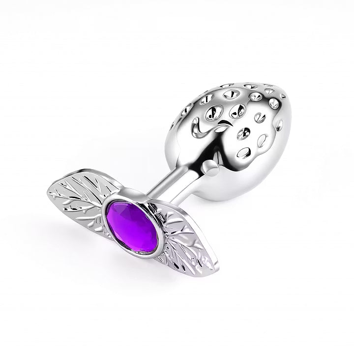 Icy Strawberry · Gemstone Romance – Aluminum Alloy Cooling Silver Anal Plug