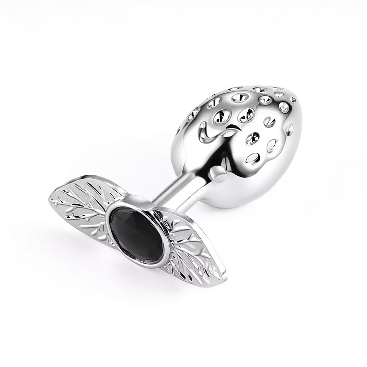 Icy Strawberry · Gemstone Romance – Aluminum Alloy Cooling Silver Anal Plug