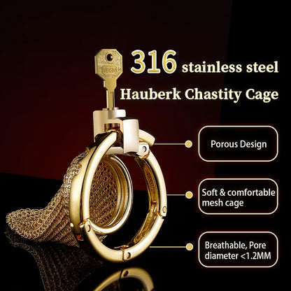 FetLife Hauberk Chastity Cage --- Saint Gold