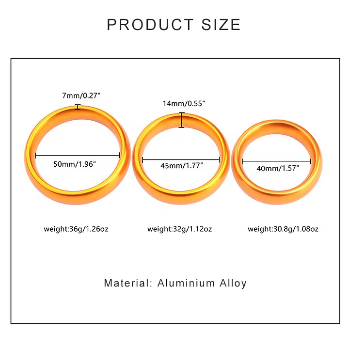 RUNYU Alloy Cock Ring for Men Colorful Aluminium Penis Ring Sex Toys