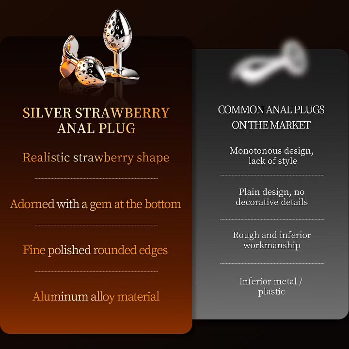 Icy Strawberry · Gemstone Romance – Aluminum Alloy Cooling Silver Anal Plug