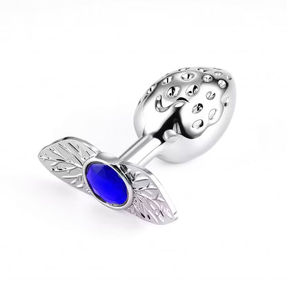 Icy Strawberry · Gemstone Romance – Aluminum Alloy Cooling Silver Anal Plug